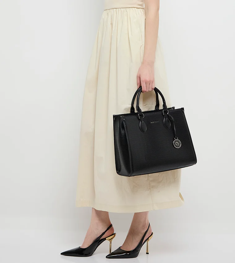 آن كلاين حقيبة ساتشل بسحاب بنقشة جلد التمساح من آن كلاين